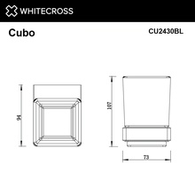Whitecross Cubo CU2430BL Матовый черный Стакан 9,4x7,3x10,7 см, Польша - фото 1 - фото 2