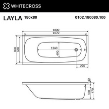 Whitecross LAYLA 0102.180080.100.SMART.WH 180x80 Акриловая ванна с гидромассажем 180x80 см, Польша - фото 1 - фото 3
