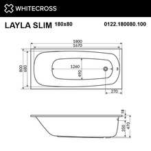 Whitecross LAYLA 0122.180080.100.SMART.GL 180x80 Акриловая ванна с гидромассажем 180x80 см, Польша - фото 1 - фото 4