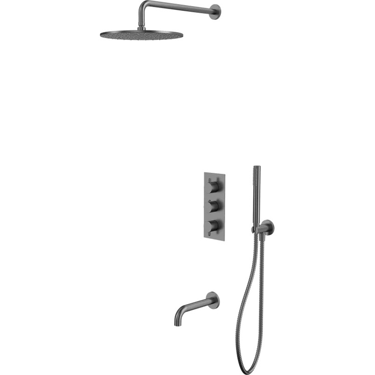 Whitecross Y YSET11GM оружейная сталь Душевой комплект Польша - фото 1 Whitecross Y YSET11GM оружейная сталь Душевой комплект Польша - фото 1