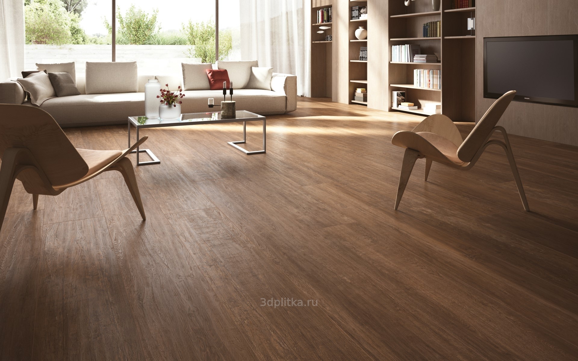 Wood Wenge 30x240, керамогранит, Италия, под дерево - фото интерьера 1