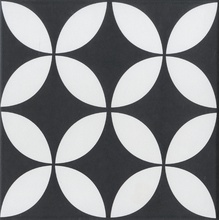 Yurtbay Stamp S17612.6 Black Matt Керамогранит 20x20 см, для ванной, стиль: средиземноморский, цвет: черно-белая, Турция - фото 1 - фото 1
