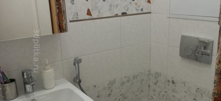 Отзыв о AltaCera Smalta: плитка терраццо в светлых тонах для маленького туалета