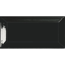 Equipe Metro 12736 Black Настенная плитка 7,5x15 см, для ванной, стиль: современный, цвет: черный, Испания, под камень  - фото 1 - фото 1