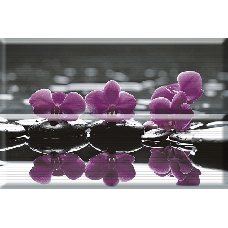 Absolut Keramika Aure Purple Composicion Wellness Purple 02 Панно 30x45 см, Испания, под обои  - фото 1