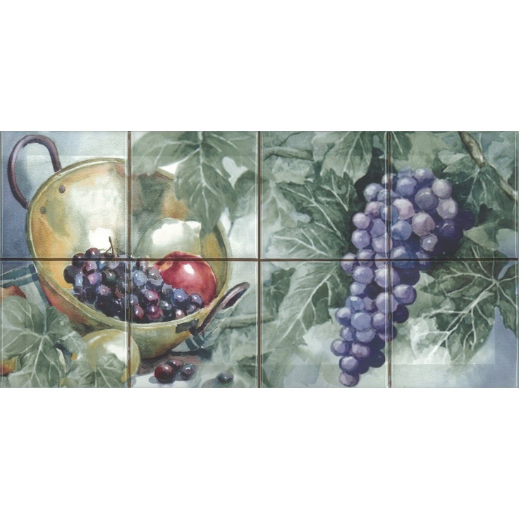 Absolut Keramika Monocolor Composicion Acuarela Uvas Панно 20x40 см, Испания, под обои - фото 1 Absolut Keramika Monocolor Composicion Acuarela Uvas Панно 20x40 см, Испания, под обои - фото 1