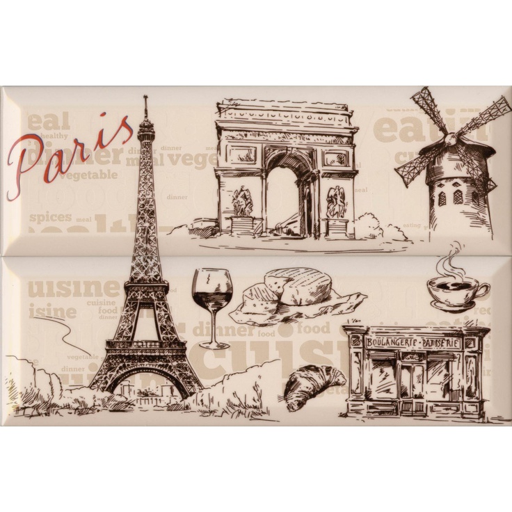 Absolut Keramika Paris Composicion (2 плитки) Панно 20x30 см, Испания, под обои  - фото 1