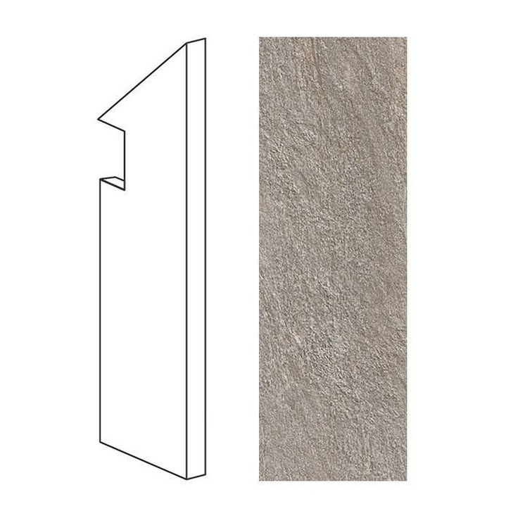 Atlas Concorde Italy Trust AEAR Silver Battiscopa Sag.Dx Плинтус 7,5x30 см, Италия - фото 1