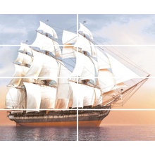 Azori Variete Blue Veliero (8 плиток)  Панно 80,4x101 см, Россия, под мозаику - фото 1 - фото 1