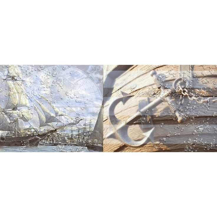 Azori Variete Blue Marine 1 Декор 20,1x50,5 см, Россия, под обои  - фото 1