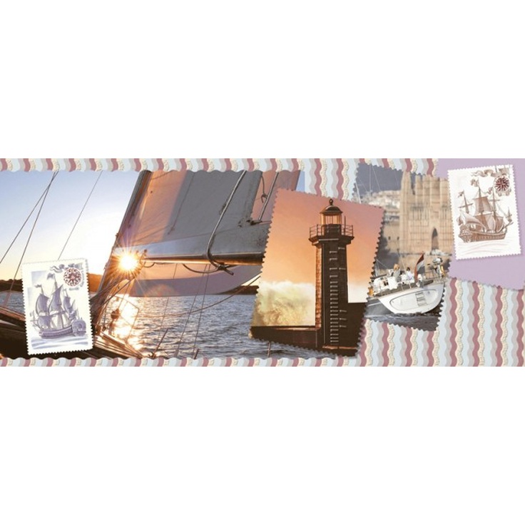 Azori Variete Blue Voyage 1 Декор 20,1x50,5 см, Россия, под обои  - фото 1