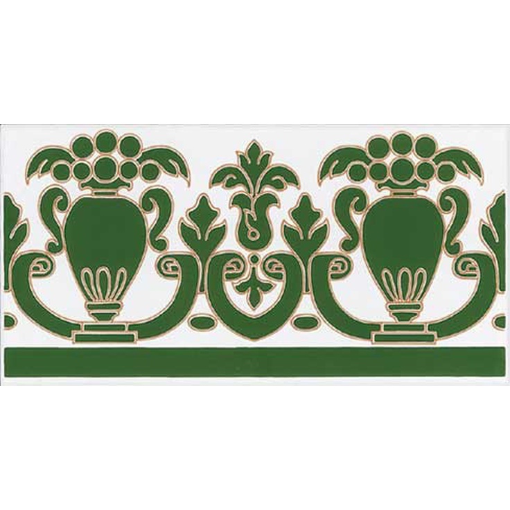 Cas Ceramica Triana Cenefa Verde Настенная плитка 14x28 см, Испания - фото 1