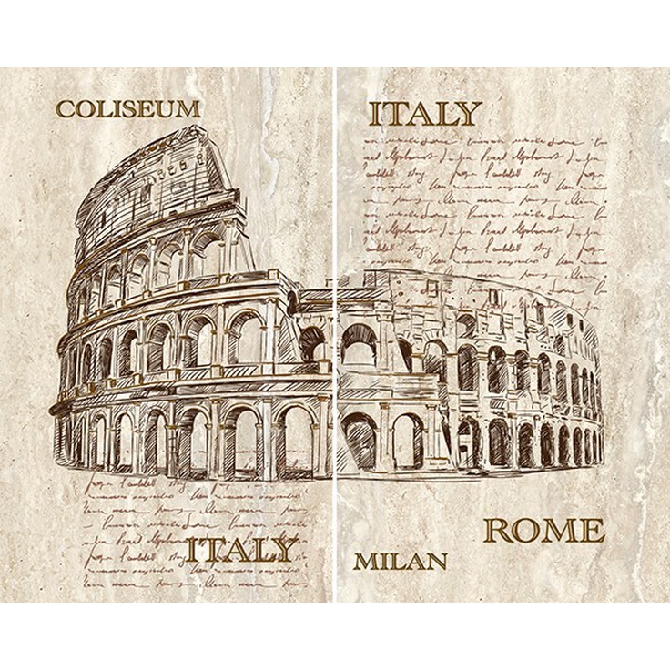 Ceramica Classic Efes Coliseum из 2-х плиток Панно 40x50 см, Россия, под камень  - фото 1