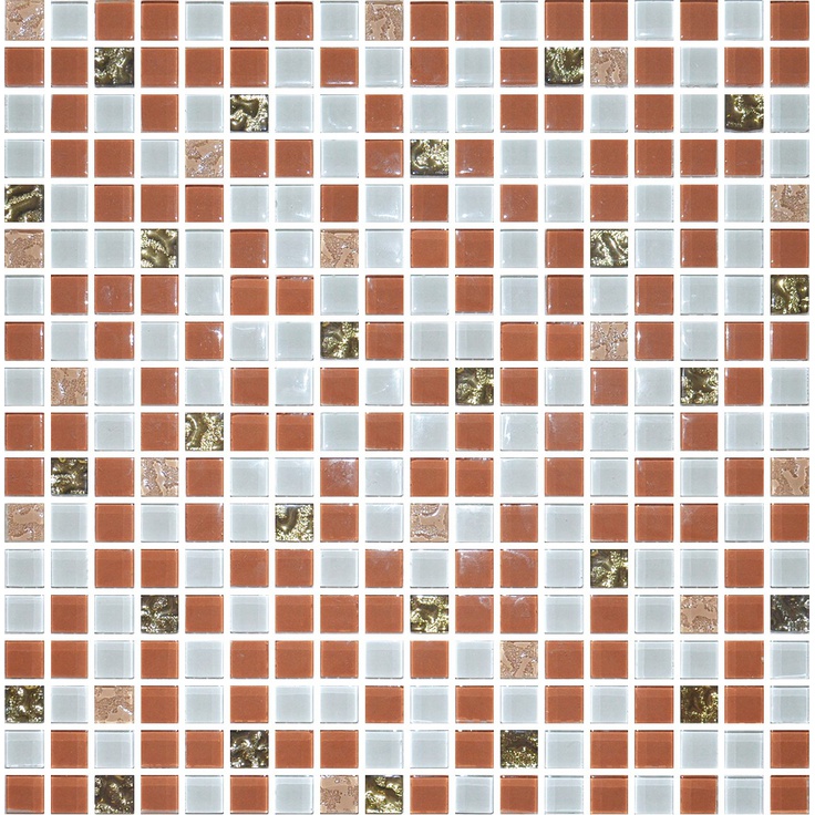 Ceramica Classic Роскошная мозайка 1026 Микс Бежевый-золото Настенная плитка 30x30 см, Россия, под мозаику - фото 1