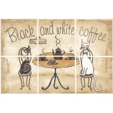 Cersanit Sagra beige Coffee  (6 эл) (U-SAG-WPB306) Панно 20x30 см, Польша, под обои  - фото 1 - фото 1