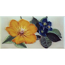 Fabresa Violetta Cenefa-1 Ocre Бордюр 10x20 см, Испания, под обои  - фото 1 - фото 1