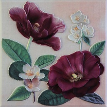 Fabresa Violetta Placa Decor Burdeos Декор 20x20 см, Испания, под обои  - фото 1 - фото 1