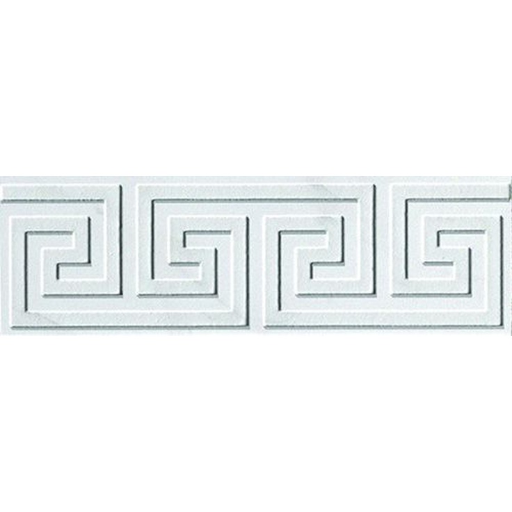 Fap Ceramiche Roma fLT6 Greca Statuario Listello Бордюр 8x25 см, Италия, под камень  - фото 1