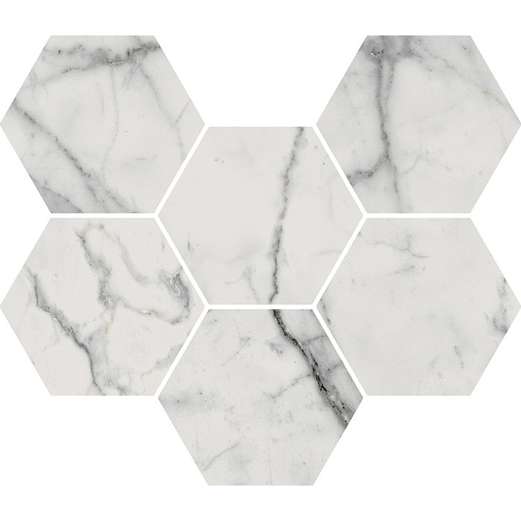 Italon Charme Evo 620110000046 Статуарио Гексагон Мозаика 25x29 см, Россия, под камень  - фото 1