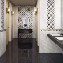 Kerama Marazzi Майори 30x30, для ванной, керамика, стиль: современный, цвет: белый, Россия, под обои , глянцевая - фото интерьера 1 - фото 2