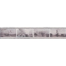 Kerama Marazzi Ньюпорт STG\C209\15010 Корабли фиолетовый Бордюр 7,2x40 см, Россия, под обои  - фото 1 - фото 1