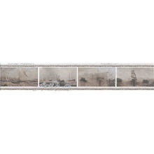 Kerama Marazzi Ньюпорт STG\A209\15010 Корабли Коричневый Бордюр 7,2x40 см, Россия, под обои  - фото 1 - фото 1