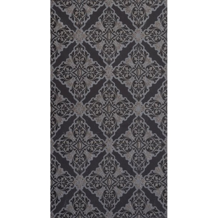 Marca Corona Newluxe Black Damasco Декор 30,5x56 см, Италия, под обои - фото 1 Marca Corona Newluxe Black Damasco Декор 30,5x56 см, Италия, под обои - фото 1