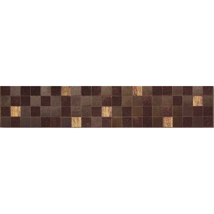 Metropol Ceramica Cirrus Tabica Chess Marron Бордюр 9,5x50 см, Испания, под мозаику - фото 1