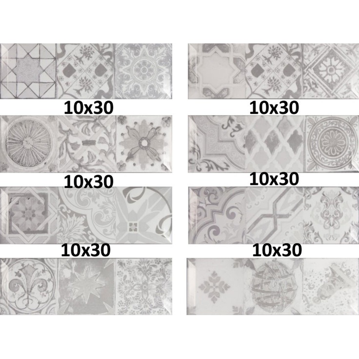 Monopole Ceramica Antique Gris Gris Brillo Bisel (1,02) Настенная плитка 10x30 см, Испания - фото 1