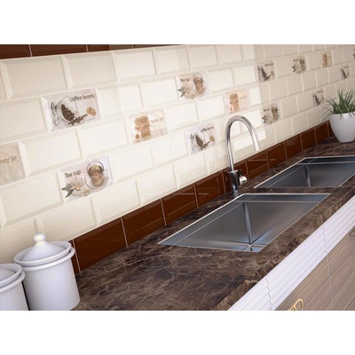 Breakfast 🏆 Marron Brillo Bisel 10x20 настенная плитка от Monopole  Ceramica купить керамическую плитку и керамогранит в Москве в магазине  3Дплитка