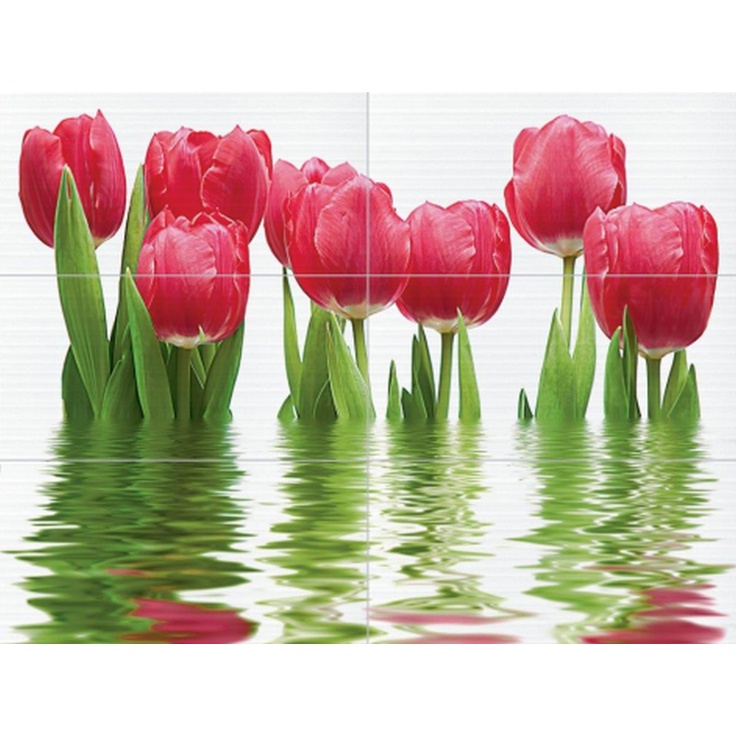 Нефрит Фреш 64-04-21-160-0 Тюльпаны(из 6-ти ч.) Панно 75x100 см, Россия, под обои - фото 1 Нефрит Фреш 64-04-21-160-0 Тюльпаны(из 6-ти ч.) Панно 75x100 см, Россия, под обои - фото 1