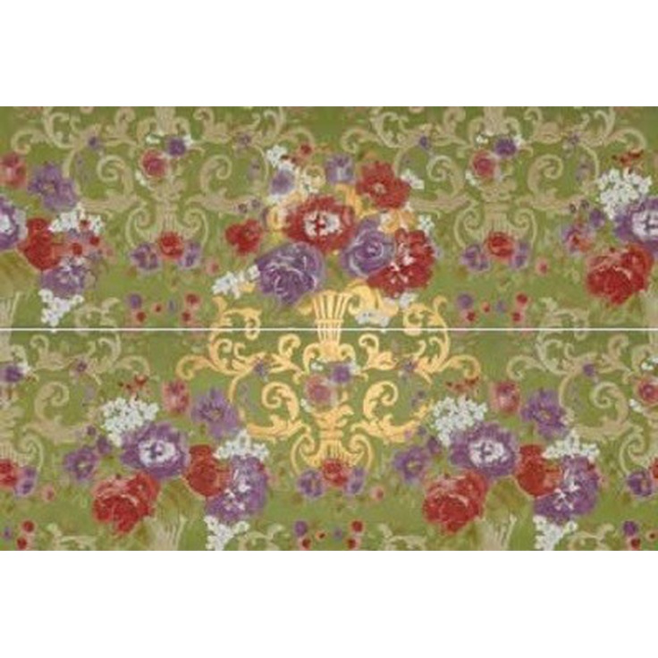 Petracer`s Primavera Romana PR DO VE FIORI Fioritura Oro Su Verde (2 pezzi) Декор 65x97,7 см, Италия, под обои  - фото 1