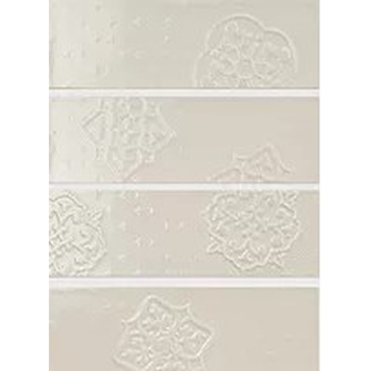 Marazzi Ragno Brick Glossy Dec Mix 4 Grey Настенная плитка 10x30 см, Италия, под обои  - фото 1