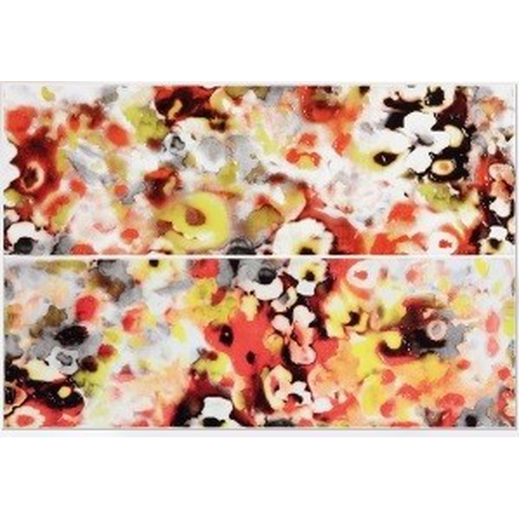 Rako Air WITVE003 Зеленые Цветы (2 шт) Декор 40x60 см, Чехия, под обои - фото 1 Rako Air WITVE003 Зеленые Цветы (2 шт) Декор 40x60 см, Чехия, под обои - фото 1