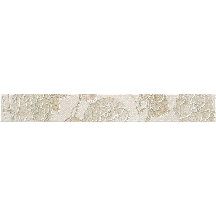 Rocersa ceramic Aura Cenefa Fleurs Beige Бордюр 7,5x59,34 см, Испания, под обои  - фото 1