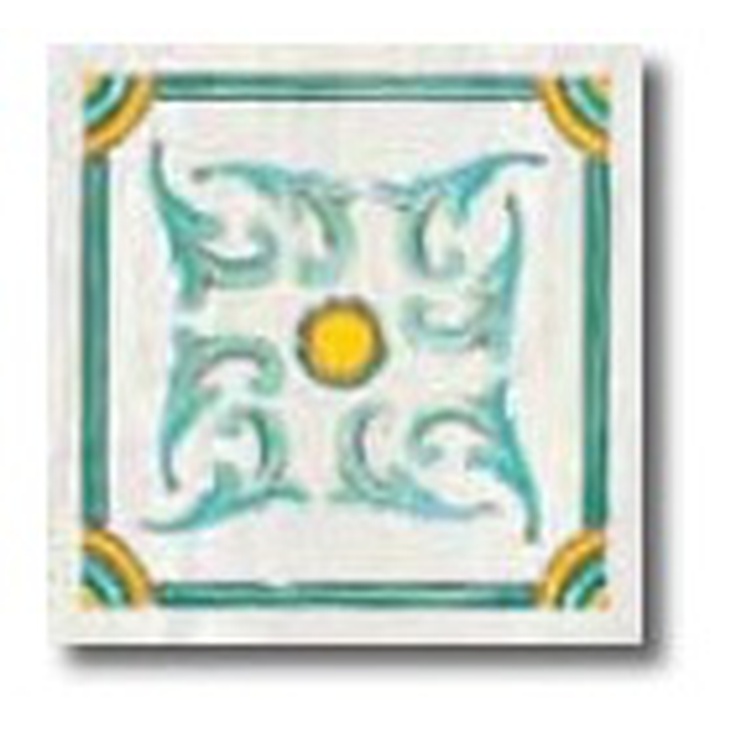 Savoia Cotto-Meditteraneo Procida Verde Ang Fas Вставка 16,5x16,5 см, Италия, под обои  - фото 1