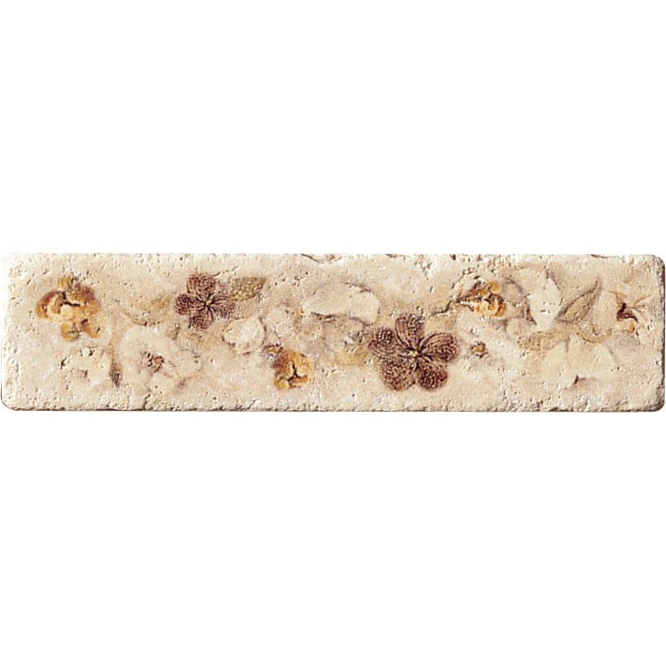 Serenissima Cir Marble style Listello Travertino Бордюр 5x20 см, Италия, под обои  - фото 1