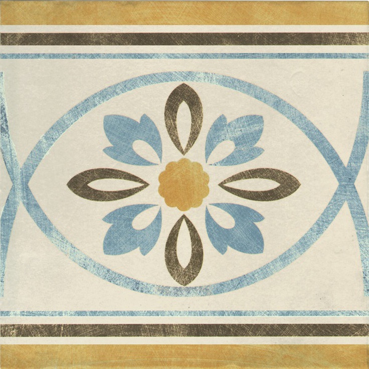 Serenissima Cir Via Emilia Greca Fiore Crema Декор 20x20 см, Италия, под обои  - фото 1