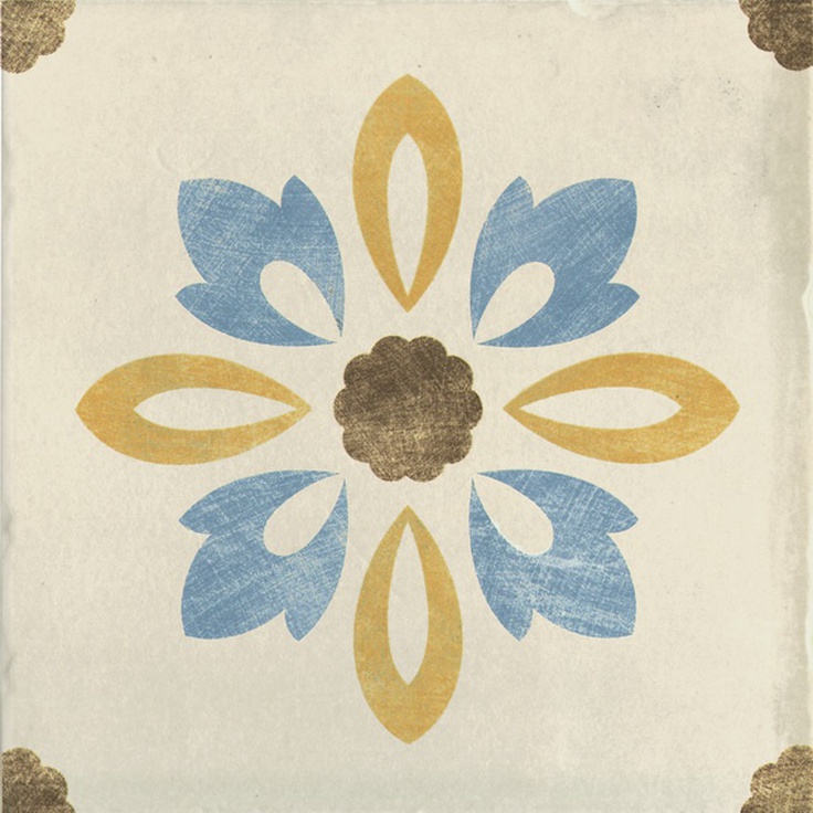 Serenissima Cir Via Emilia Inserto Fiore Crema Декор 20x20 см, Италия, под обои  - фото 1