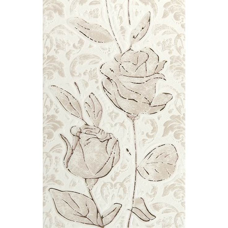 Шахтинская плитка Фиора Fiora white   01 25x40 Декор 25x40 см, Россия, под обои  - фото 1