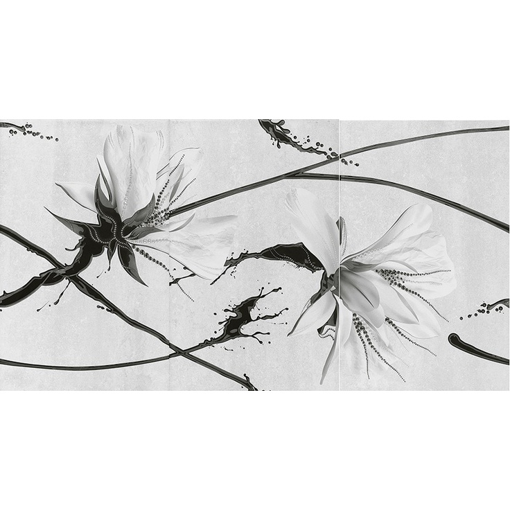 Шахтинская плитка Картье сер 01   40x75 Панно 40x75 см, Россия, под обои  - фото 1