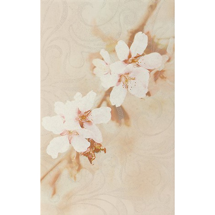 Шахтинская плитка Сакура Декор Коричневый 01 Декор 25x40 см, Россия, под обои  - фото 1