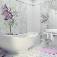 Alma ceramica Сирио 24,9x50, для ванной, керамика, стиль: модерн, цвет: разноцветная, Россия, глянцевая - фото интерьера 1 - фото 2