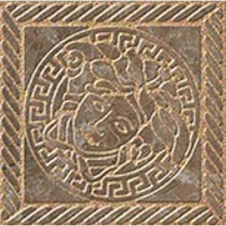 Versace Marble 240307 Tozzetto Medusa Marrone Sab Декор 11,5x11,5 см, Италия, под обои  - фото 1