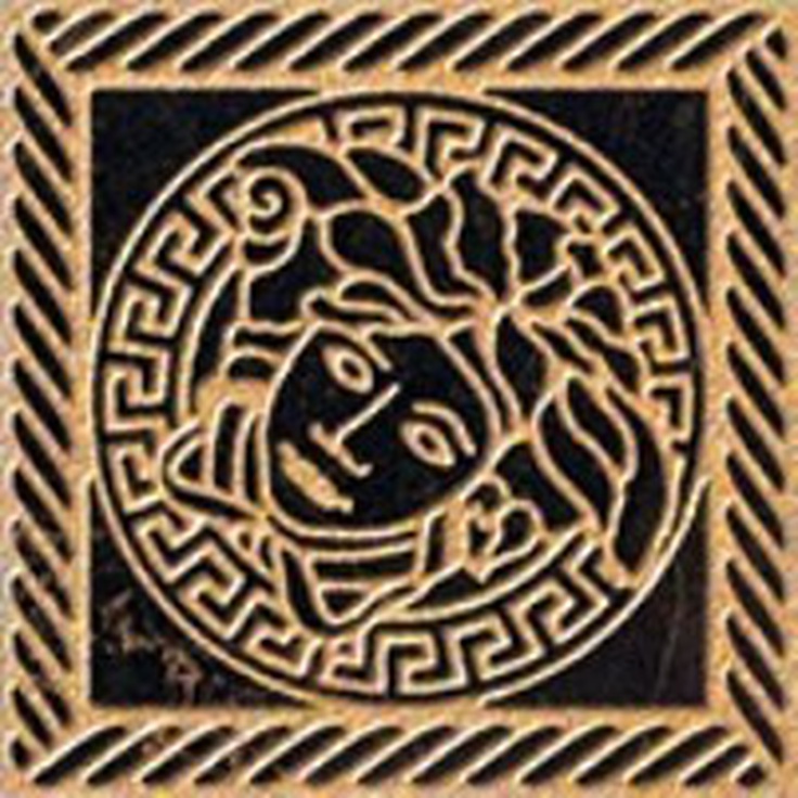 Versace Marble 240303 Tozzetto Medusa Nero Sab Декор 11,5x11,5 см, Италия, под обои  - фото 1