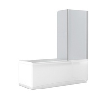 Aquanet AQ4 R  матовое стекло Шторка для ванны 120x140 см, Россия - фото 1 - фото 1