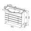 Aquanet Доминика 00171689 100 Черный Тумба для раковины 32,6x101,5x88,5 см, Россия - фото 5