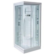 Aquanet Fiji Cube 90x90 стекло прозрачное/белое/белый Душевая кабина 90x90x227 см, Россия - фото 1 - фото 1