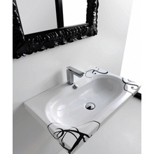 ArtCeram Blend BLL007 01;00 71x45 см белая с черным декором Раковина 45x71x14,5 см, Италия - фото 1 - фото 1