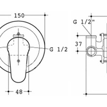 Ideal Standard CeraPlan II A5960AA Смеситель для душа, Бельгия - фото 1 - фото 2